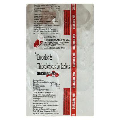 DIASDAC MR Tablet 10's - Muscle Cramps/Spasticity-Mus