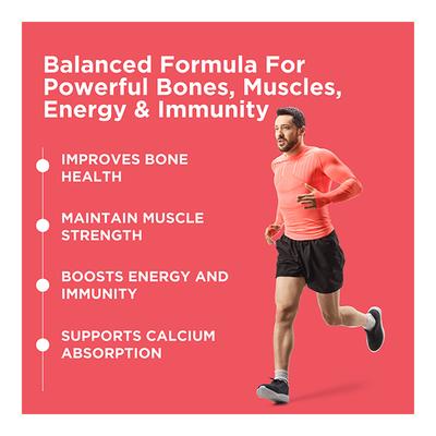 HealthKart HK Vitals Calcium + Magnesium + Zinc Tablet 60's - Multi-Vitamins