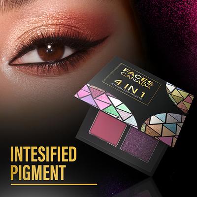 Faces Canada 4 In 1 Quad Eyeshadow Palette - Idyllic Nudes 01 4.8 gm - Eye Shadow Palettes