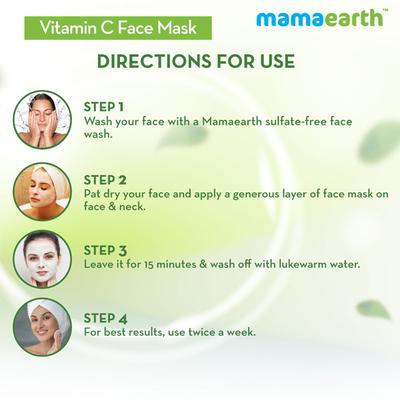 Mamaearth Face Mask Cream - Vitamin C 100 gm - Masks & Peels