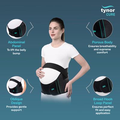 Tynor Pregnancy support - Black (XXL) 1's - Back/Abdomen Supports