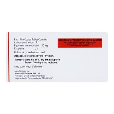 ATORAN 40mg Tablet 10's - High Cholesterol-Dys