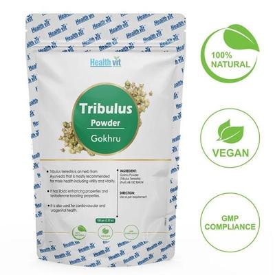 Healthvit Natural Tribulus (Gokhru) Powder 100 GM - Herbal Dietary Supplement