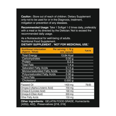 Alvizia Flaxseed Oil 1400 mg Softgel Capsule 120's - Multi-Vitamins