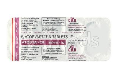 Atosta 20mg Tablet 10'S - High Cholesterol-Dys