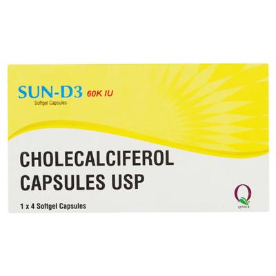 SUN D3 60K Capsule 4's - Supplements-Vit