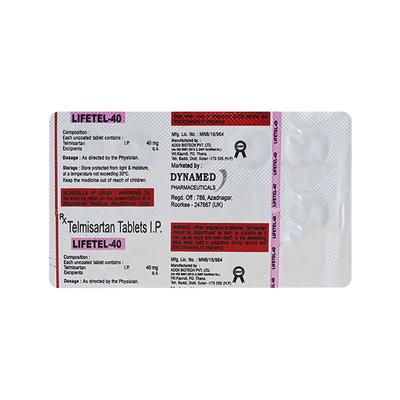 LIFETEL 40 Tablet 15's - Hypertension-Ang