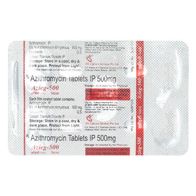 AZIEG 500 Tablet 5's - Bacterial Infections-Mac
