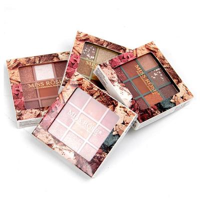 Miss Rose 9 Color Matte & Glitter Eyeshadow Palette 7001 - 123N 03 7.5 gm - Face Palettes