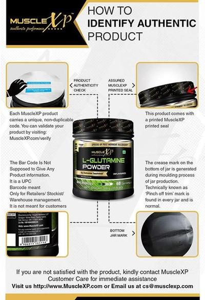 MuscleXP L-Glutamine Powder (60 Servings) - Unflavoured 300 gm - Amino Acids