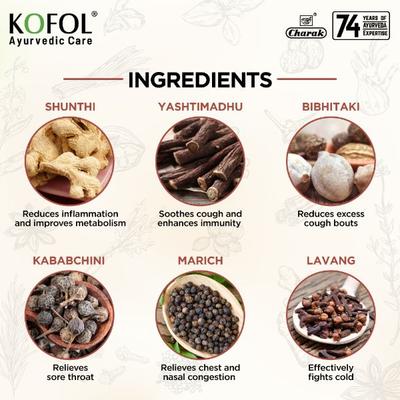 Kofol Ayurvedic Sugar Free Sip Powder (Pack of 10 x 3 gm) - Cough Syrup