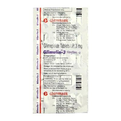 Glimulin 3mg Tablet 15'S - Diabetes-Ant