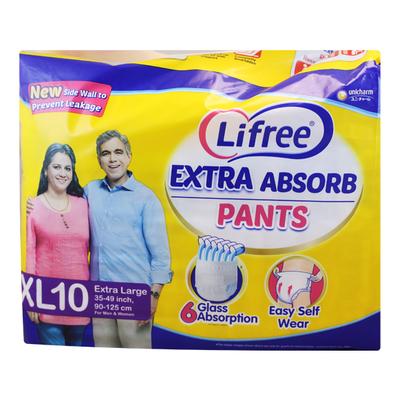 Lifree Extra Absorb Adult Diaper Pants (XL) 10's - Adult Diapers & Pads