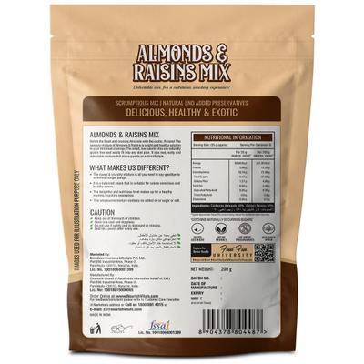 NourishVitals Almonds and Raisins Scrumptious Mix 200 gm - Nutritional Bars