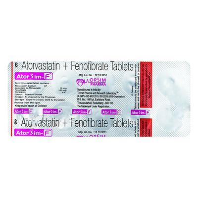 ATORSIM F 10mg Tablet 10's - High Cholesterol-Dys