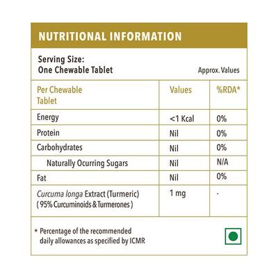 Zolv Curcumin Sugar Free Instachews Tablet - Peppermint 45's - Herbal Dietary Supplement