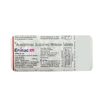 Erinac SR Tablet 10'S - Pain relief-Nsa