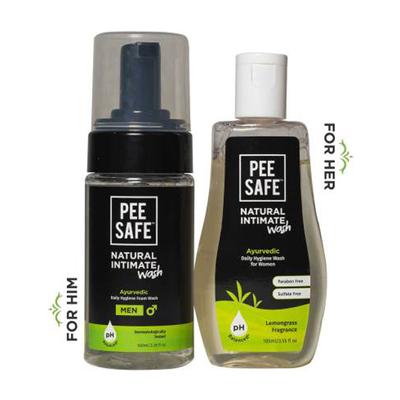 Pee Safe His & Her Natural Intimate wash Combo (100 ml & 105 ml) - Intimate Care