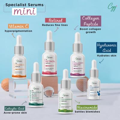 CGG Cosmetics Face Serum - Assorted (Pack of 6 x 10 ml) 60 ml - Face Serum