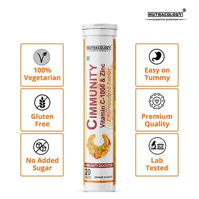 Nutracology C Immunity Effervescent Tablet - Orange 20's - Vitamin C