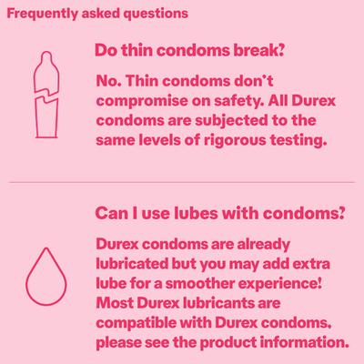 Durex Condoms - Extra Ribbed 3's - Plain/Flavoured Condoms