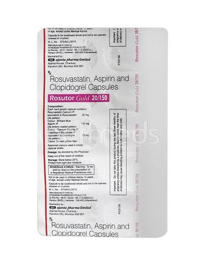 Rosutor Gold 20/150 Capsule 10'S - High Cholesterol-Dys