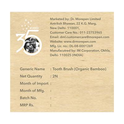 Dr.Morepen Organic Bamboo Adult Toothbrush Combo Pack (Medium - Orange 1's + Soft - Brown 1's) - Toothbrushes