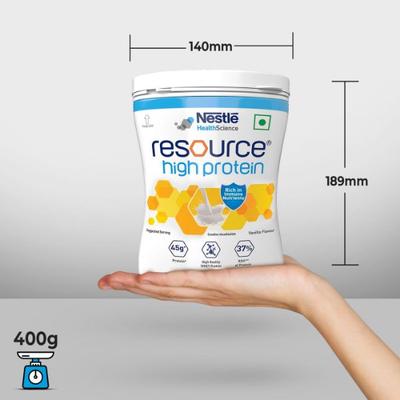 Nestle Resource High Protein Powder - Vanilla Flavour 400 gm (Pet Jar) - Protein Drink