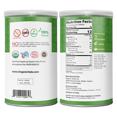 Organic Veda Wheat Grass Juice Powder 454 gm - Pure Herbs