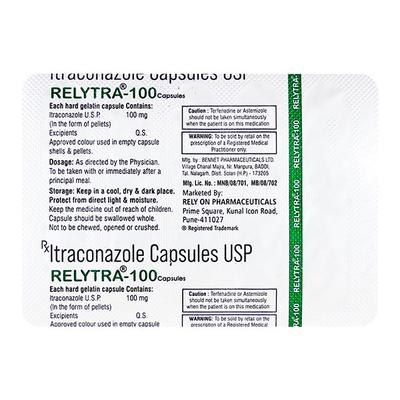 RELYTRA 100 Capsule 10's - Fungal Infections-Anf