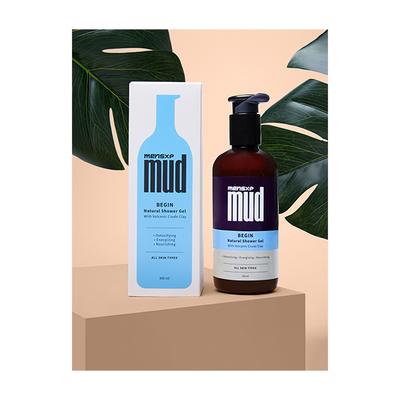 MensXP Mud Begin Natural Shower Gel - Volcanic Crude Clay 300 ml - Shower Gels & Body Wash