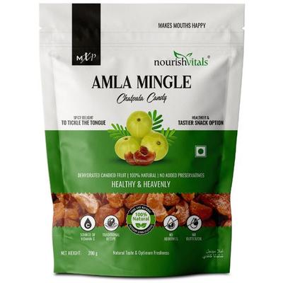 NourishVitals Chatpata Amla Mingle Candy 200 gm - Nutritional Bars