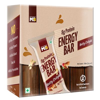 MuscleBlaze Protein Energy Bar - Nutty Delight (Pack of 6 x 50 gm) - Nutritional Bars