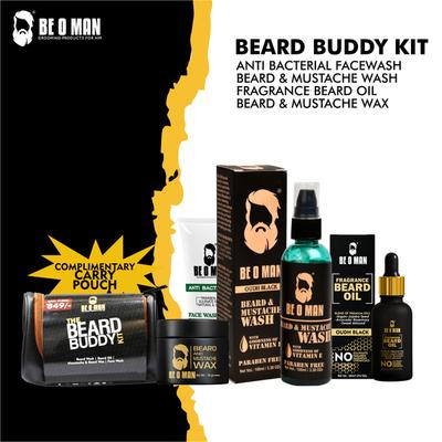 Beoman Beard Buddy Kit (Face Wash 50 ml + Bread Wash 100 ml + Beard Oil 30 ml + Beard Wax 50 gm) - Face Washes