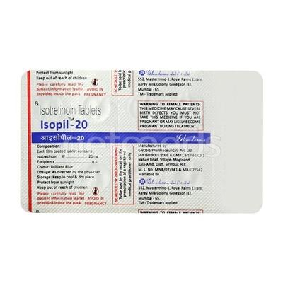 Isopil 20mg Tablet 10'S - Acne-Acn