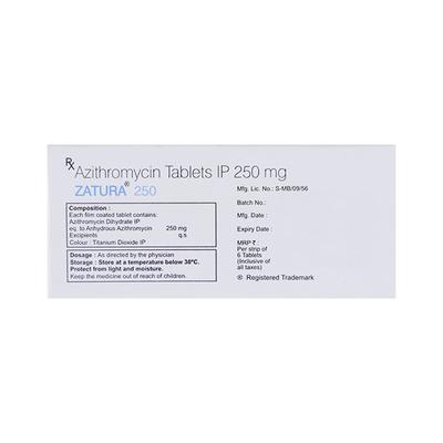 ZATURA 250mg Tablet 6's - Bacterial Infections-Mac