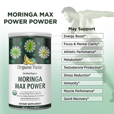 Organic Veda Moringa Max Powder 227 gm - Pure Herbs