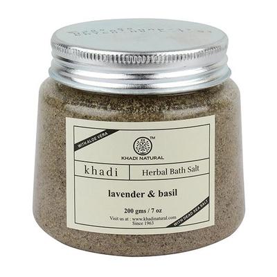 Khadi Natural Herbal Bath Salt - Lavender Basil 200 gm - Bath Salts