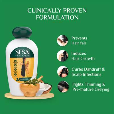 Sesa Hair Combo Pack (Sesa Ayurvedic Oil 100 ml + Sesa Ayurvedic Medicinal Shampoo 200 ml) - Personal Care (Ayush)