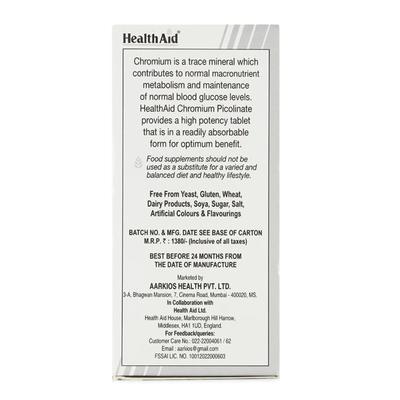 HealthAid Chromium Picolinate 200ug Tablet 60's - Calcium And Minerals