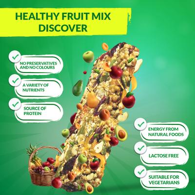 NourishVitals Granola Snack Bar - Healthy Fruit Mix (5 Bars) 250 gm - Nutritional Bars