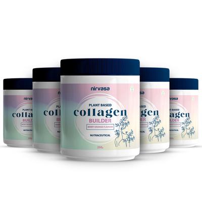 Nirvasa Plant Based Collagen Builder Powder - Berry Orange (Pack of 5 x 250 gm) 1's - Hair & Skin