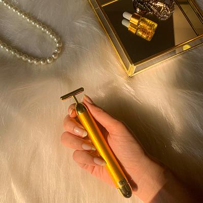 Natural Vibes 24k Gold Vibrating Roller & Sculptor with Free Gold Beauty Face Oil - Massagers