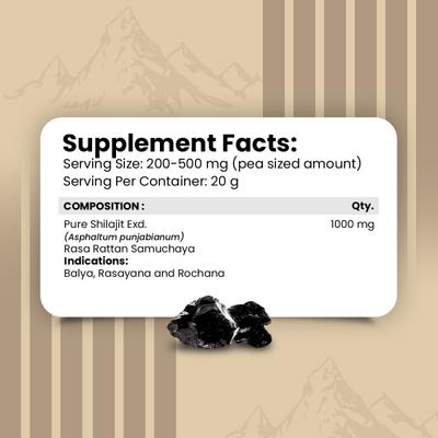Nirvasa Shilajit Resin (Pack of 6 x 20 gm) 1's - Sexual Care