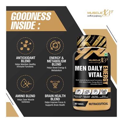 MuscleXP Men Daily Vital Sports Tablet (Pack of 3 x 60's) - Multi-Vitamins