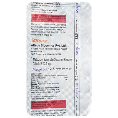METPIL XR 12.5 Tablet 15's - Hypertension-Bet