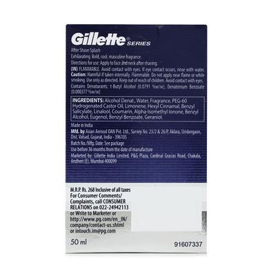 Gillette Series After Shave Splash Arctic Ice Bold 50 ml - Aftershave Lotion