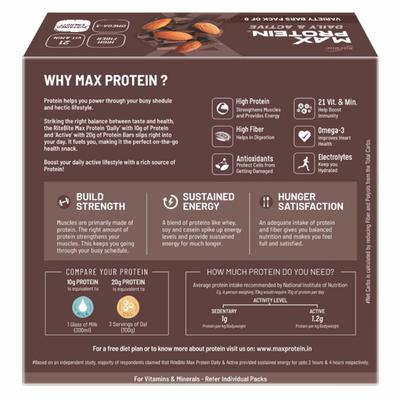 Max Protein Assorted Bar - Daily, Active (Pack of 8) - Nutritional Bars
