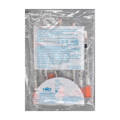 Dispovan U-100 Super Fine 31G Insulin Syringe 1 ml 10's - Surgical Instruments