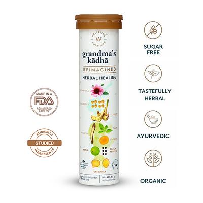 Wellbeing Nutrition Grandma's Kadha Ayurvedic Tea Effervescent Tablet (Pack of 6 x 15's) - General Health
